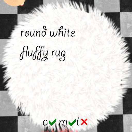 Second Life Marketplace white round fur rug
